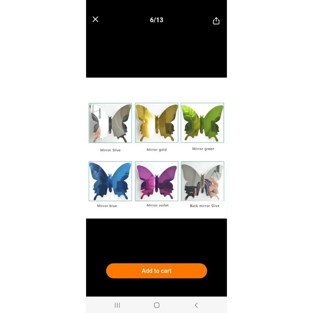 12pcs 3D Mirror Butterfly Sticker, Wall Stickers, Wall Stickers Decal